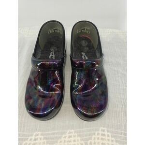 Dansko Professional Clogs Petrol Patent Iridescent Nursing Shoes Women's